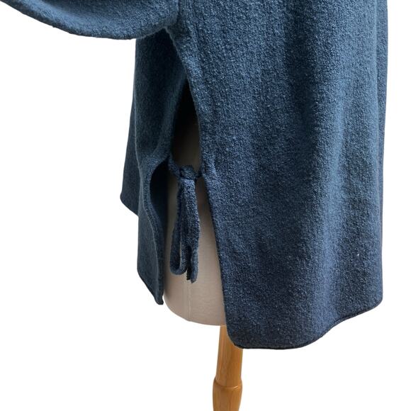 J Jill PureJill Sweater XS/S Blue Pullover Mock Neck Open Sided Oversized NWT - Picture 4 of 12